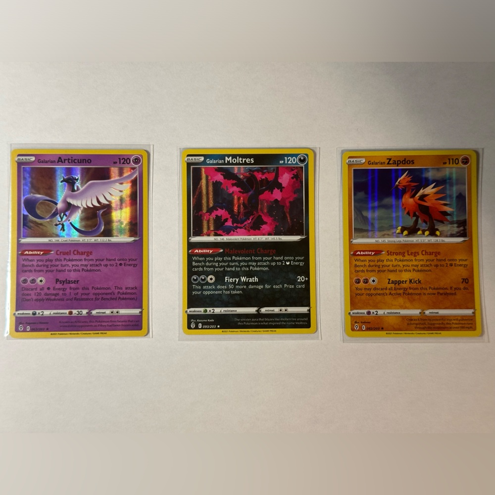 Pokémon Galarian bundle - Articuno - Moltres - Zapdos Set